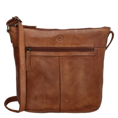 Afbeelding van Hide &amp; Stitches Paint Rock Schoudertas Hoog Cognac