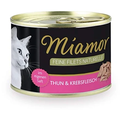 Afbeelding van Miamor Fijne filets naturel, 12 stuks (12 x 156 g), Tonijn &amp; Krab
