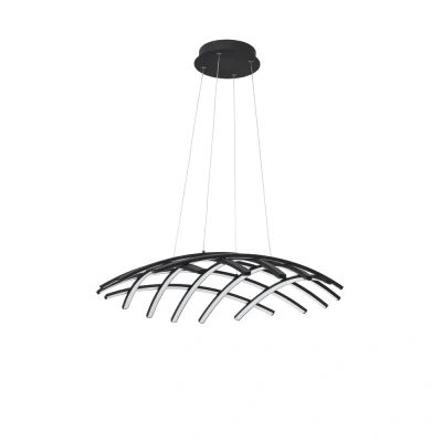 Afbeelding van Nova Luce, Hanglamp, NARVI LED hanglamp zwart 83W warm wit 81x81x150cm dimbaar 9848138