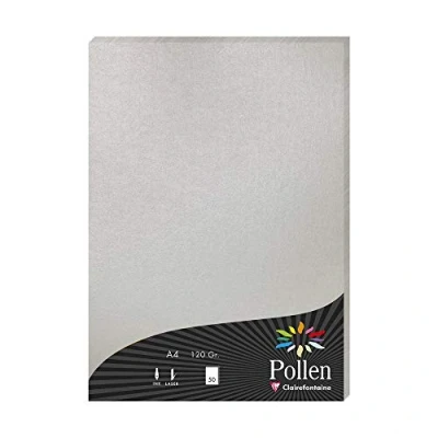 Afbeelding van Clairefontaine 4199C verpakking met 50 vellen pollen, DIN A4, 210 x 297 mm, 120 g, zilver