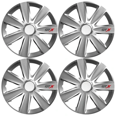 Afbeelding van Sakura Universele velgen, 4 stuks GTX Carbon 15&quot; zilver.