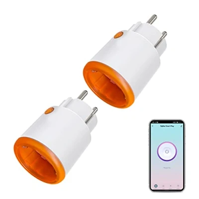 Afbeelding van Smart Power Plugs: Zigbee Plug met meet en timerfunctie, Tuya App Control, notification push, Hub vereist, 16A stopcontact, compatibel Alexa, Google Home, 2 stuks