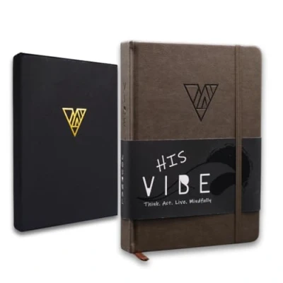 Afbeelding van The Vibe Journal: een 13 weken durende begeleide mindfulness dagboek voor mannen Unieke dagelijkse inhoud, doordachte prompts, praktische oefeningen, tips en deskundige coaching Cultiveer je