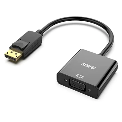 Afbeelding van DisplayPort naar VGA Adapter, BENFEI vergulde DP adapter (mannelijk vrouwelijk) Compatibel voor Lenovo, Dell, HP, ASUS, Zwart