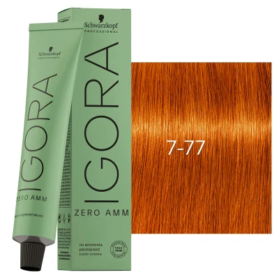 Afbeelding van Schwarzkopf Igora Zero Amm 7 77 Medium Blonde Copper Extra 60 ml