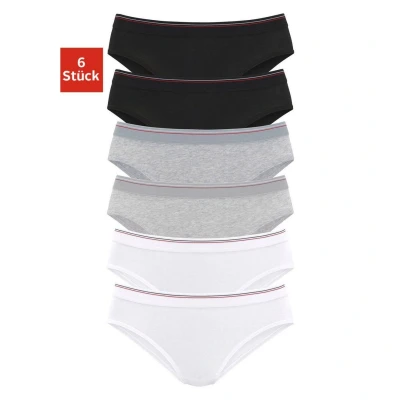 Afbeelding van H.I.S Slip graumeliert + weiß schwarz, Dames, Maat: 52/54, Grau meliert schwarz