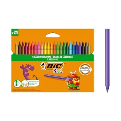 Afbeelding van BIC Kids 24 Plastidecor waskrijtjes diverse kleuren stuks