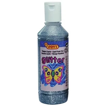 Afbeelding van Jovi Plakkaatverf Glitter flacon van 250 ml, zilver