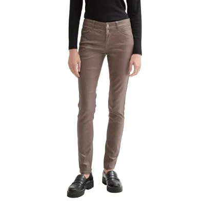 Afbeelding van TOM Tailor Coated Alexa Slim fit jeans, Dames, Maat: 33x32, Cargo beige
