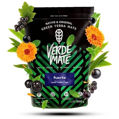 Afbeelding van Verde mate Green Fuerte 500 g yerba met fruit en kruiden 100% natuurlijke ingrediënten Braziliaanse thee Hoog cafeïnegehalte Stimulerende 0.5 kg
