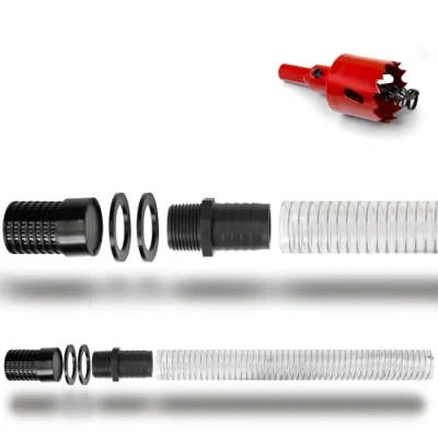 Afbeelding van YourCasa Regenton verbindingsset 32 mm met filter slanglengte 30cm 2 aansluitingen regentonconnector (1 aansluiting)