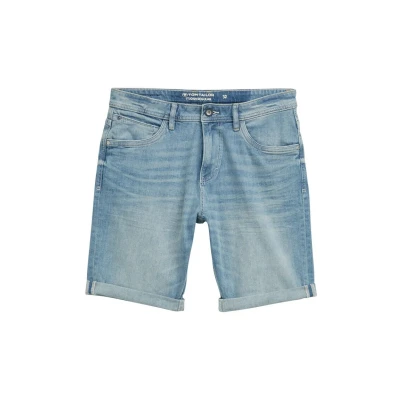 Afbeelding van TOM Tailor JOSH Regular Jeansshort, Heren, Maat: 30, Light stone blue denim