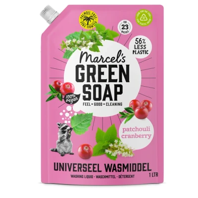 Afbeelding van 2+2 gratis2+2 gratis: Marcel&#039;s Green Soap Wasmiddel Navul Patchouli &amp; Cranberry 1 liter