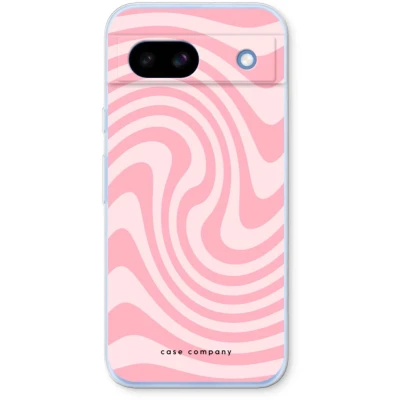 Afbeelding van Case Company® hoesje geschikt voor Google Pixel 8a Swirl Roos Soft Cover Telefoonhoesje Bescherming aan alle Kanten en Schermrand