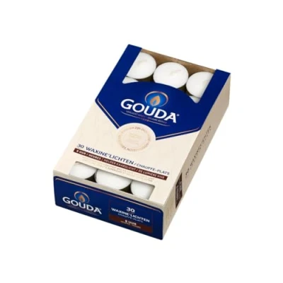 Afbeelding van Gouda Waxinelichten 8 Uur Wit Multi verpakking 4x30ST
