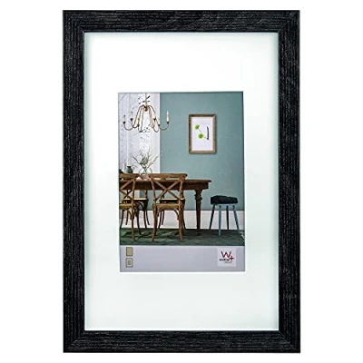 Afbeelding van walther design fotolijst donkergrijs 18 x 24 cm met passe partout, Fiorito houten lijst EF824D