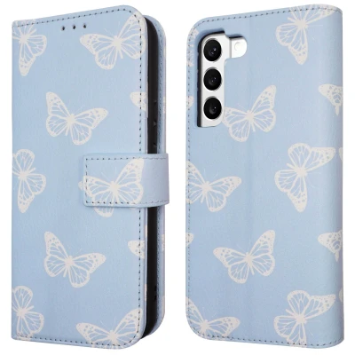 Afbeelding van Samsung Galaxy S22 Hoesje Kunstleder iMoshion Bookcase Blauw Telefoonhoesje