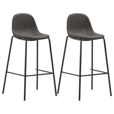 Afbeelding van Barstoelen 2 st stof donkergrijs