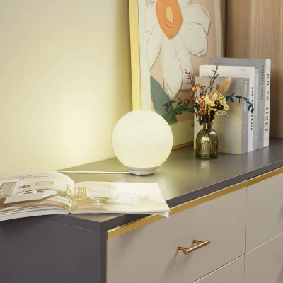 Afbeelding van Lindby Slimme binnenverlichting RGB met dimmer 1licht Glas, plastic H: 15.7 cm wit mat Inclusief lichtbron