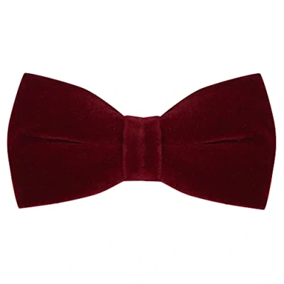 Afbeelding van King &amp; Priory Luxe Bordeaux rood fluwelen vlinderdas, Rood, Eén maat