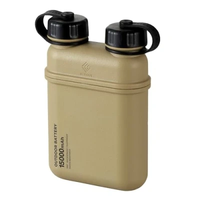 Afbeelding van ELECOM NESTOUT Draagbare oplader, 15000 mAh outdoor batterij, powerbank, 32 W USB C snel opladen PD, waterdicht IP67, duurzaam, schokbestendig, batterijpack voor smartphone, tablet, wandelen, reizen,