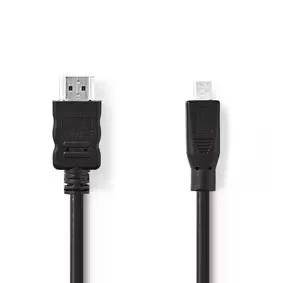 Afbeelding van High Speed HDMI Kabel met Ethernet Connector microconnector 2,0 m Zwart