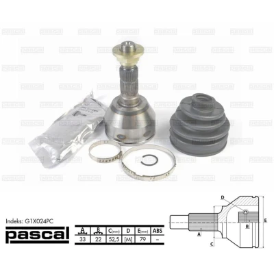 Afbeelding van Homokineet reparatie set, aandrijfas PASCAL G1X024PC