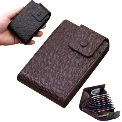 Afbeelding van Pasjeshouder Voor 12 Pasjes I Creditcardhouder Met Geldvak Houder Wallet PU Leer Portemonnee Donkerbruin