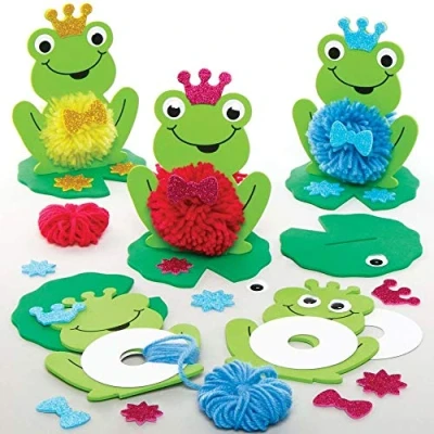 Afbeelding van Baker Ross AX837 Kikker Pompom Pakket Van 3, Creatieve Kunst En Knutselbenodigdheden Voor Kinderen Om Te Maken, Versieren Weer Geven