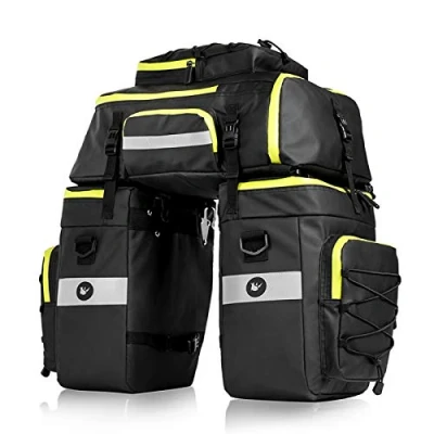 Afbeelding van fietstas 3 in 1 multifunctionele waterdichte 75L achtertas met regenhoes (groen)