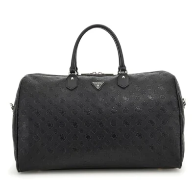 Afbeelding van GUESS Wilder weekendtas met logoprint en afneembare schouderriem Zwart