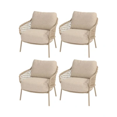 Afbeelding van Sardinia low dining tuinstoel latte 4 Seasons Outdoor set van