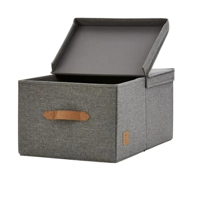 Afbeelding van Store It Opbergdoos grijs kledingkast 50 x 33 24 cm klapdeksel