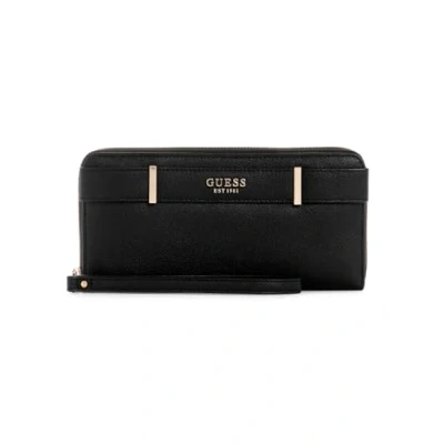 Afbeelding van GUESS Portemonnee Anadela SLG Large Zip Around Wallet Black Zwart