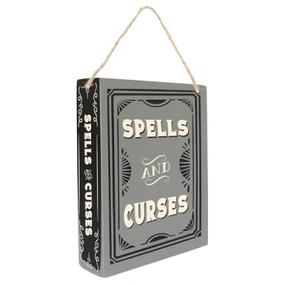 Afbeelding van Mysterieuze spreuken en vloeken opknoping bord: gotisch ontwerp, duurzame constructie, eenvoudige weergave voor spookhuis sfeer, indoor / outdoor Halloween decoratie
