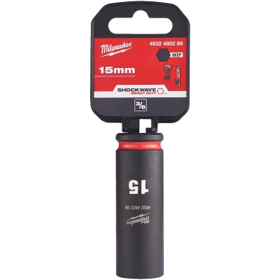 Afbeelding van Milwaukee Accessoires SHOCKWAVE Slagdop 3/8&quot; diep 15mm 1 stuk 4932480289