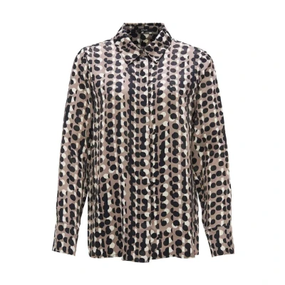 Afbeelding van Opus Fosmo Overhemdblouse, Dames, Maat: 34, Warm taupe
