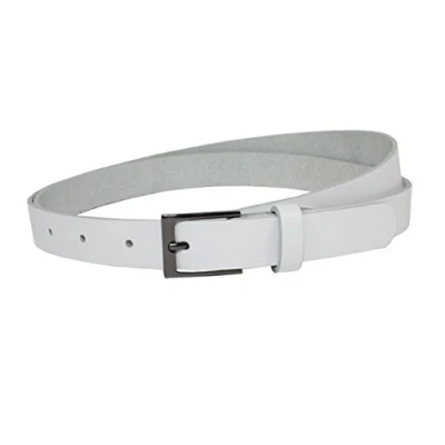 Afbeelding van Vascavi Lederen riem echt leer, Made in Germany, 2 cm breed en ca. 0,25 dik, riem, heupgordel, jeansriem, wit, 90 Gesamtlänge 100