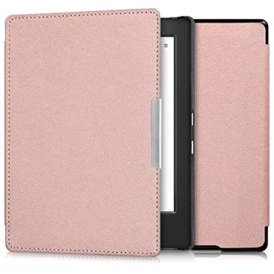 Afbeelding van kwmobile e reader hoesje compatibel met Kobo Aura H2O Edition 1 hoes Ereader case magnetische sluiting In roségoud