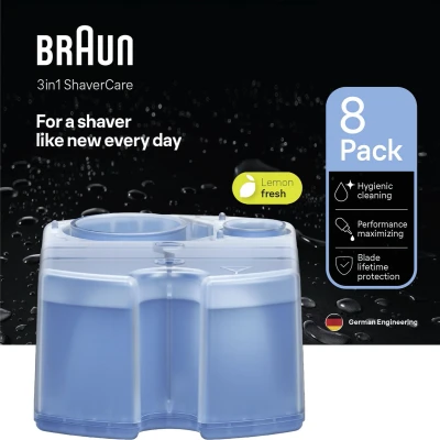 Afbeelding van Braun 3 in 1 ShaverCare SmartCare Center Navulpatronen Hygiënische Reiniging 8 Stuks