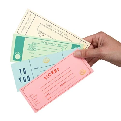 Afbeelding van Suck UK Leeg Ticket Boek Cadeaubon Datumnacht Kaarten Geschenken voor Hem Haar Vriendje Couponboek Verjaardagsbonnen Hard Backed