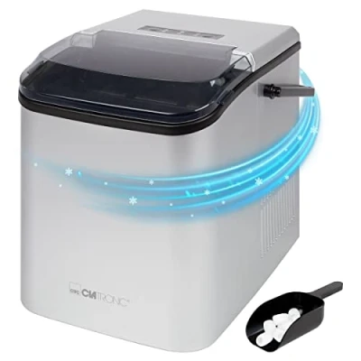 Afbeelding van IJsblokjesmachine ijsblokjes na 10 minuten zelfreinigend voor grote en kleine blokjes 12 kg/24 uur ijsmaker van 1 5 liter watertank ijsblokjesmaker EWB 3785 zilver