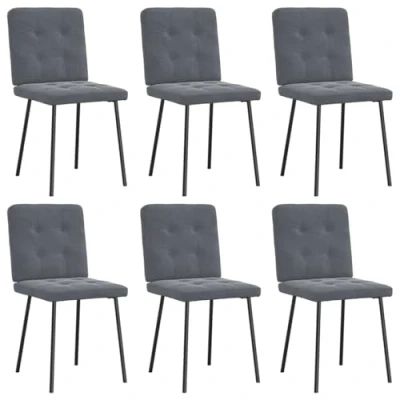 Afbeelding van vidaXL Eetkamerstoelen 6 st fluweel donkergrijs