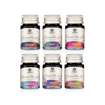 Afbeelding van Octopus Fluids Sheen Ink Set 2, tweekleurige inkt voor vulpen, 6 x 10 ml