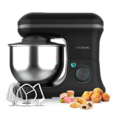 Afbeelding van Cecotec Mixer/Keukenmachine Cecomixer Merengue 5L 1200 Zwart. W, 6 Snelheidsniveaus, 5 Functies, Planetaire Beweging, Elegant Ontwerp, Roestvrijstalen Kom en Accessoires voor Kloppen Kneden