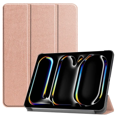 Afbeelding van iPad Pro 13 (2024) M4 Hoes: iMoshion Trifold Bookcase Rosé Goud Kunstleder Tablet Hoezen