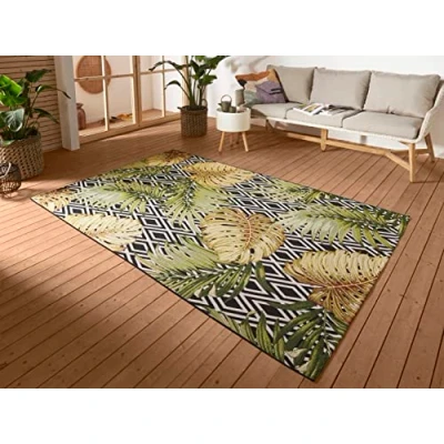 Afbeelding van Buitenkleed s and Leaves 80x165 cm Meerkleurig Grafisch Vloerkleed 123vloerkleed.nl is de online webshop voor vloerkleden en woonaccessoires.