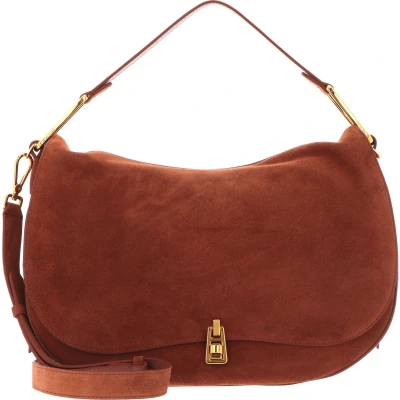 Afbeelding van COCCINELLE Leren Handtas Schoudertas Magie Suede Handbag Brule Bruine