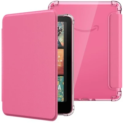 Afbeelding van MoKo Case for All New 7&quot; Kindle Paperwhite 12th Generation 2024&amp;Kindle Colorsoft Signature Edition 2024, Ultra Clear Soft Flexible Transparent TPU Back Cover Light Shell with Auto Wake/Sleep, Magenta