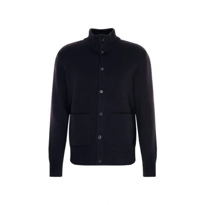 Afbeelding van Seidensticker Herenjas, regular fit, gebreide jas, lange mouwen, 100% wol, blauw, XXL